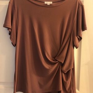 LEITH peach/pink colored top with a tie